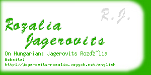 rozalia jagerovits business card